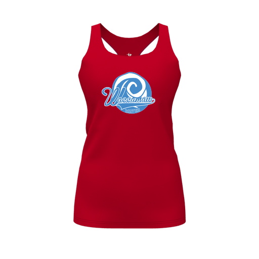 [CUS-DFW-RCBK-PER-RED-FYS-LOGO1] Racerback Tank Top (Female Youth S, Red, Logo 1)