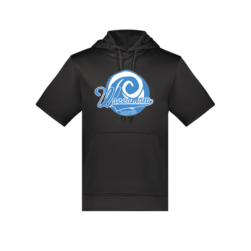 [6871.080.S-LOGO1] Men's Dri Fit Short Sleeve Hoodie (Adult S, Black, Logo 1)