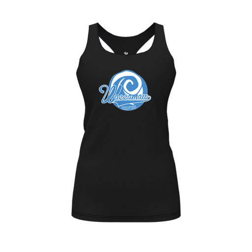 [FT0TRBBK-FYS-LOGO1] Decker Racerback Tank Top (Female Youth S, Black, Logo 1)