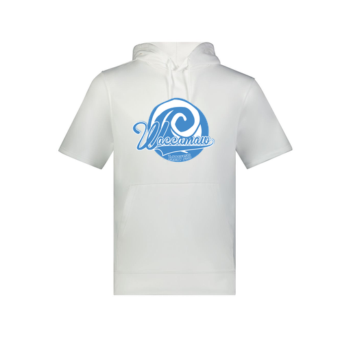 [6871.005.S-LOGO1] Men's Dri Fit Short Sleeve Hoodie (Adult S, White, Logo 1)