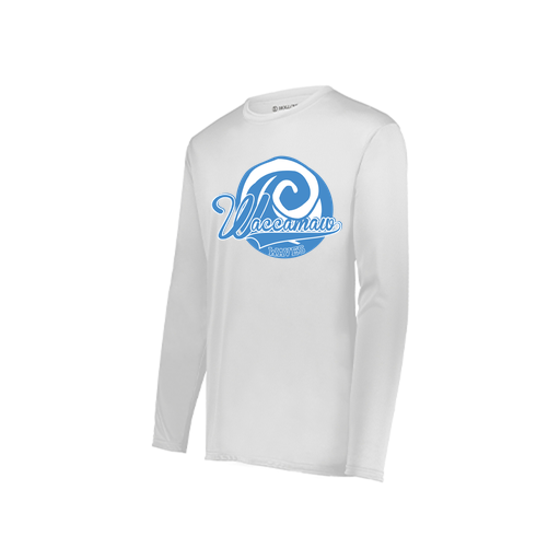 [222822.005.XS-LOGO1] Men's LS Smooth Sport Shirt (Adult XS, White, Logo 1)