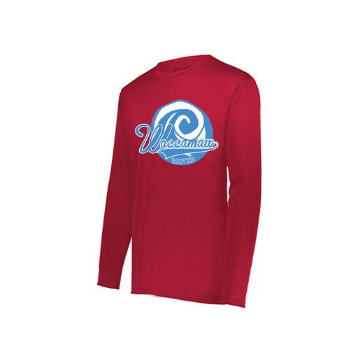 [222822.083.XS-LOGO1] Men's LS Smooth Sport Shirt (Adult XS, Red, Logo 1)