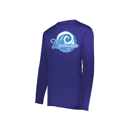 [222823.747.S-LOGO1] Youth LS Smooth Sport Shirt (Youth S, Purple, Logo 1)