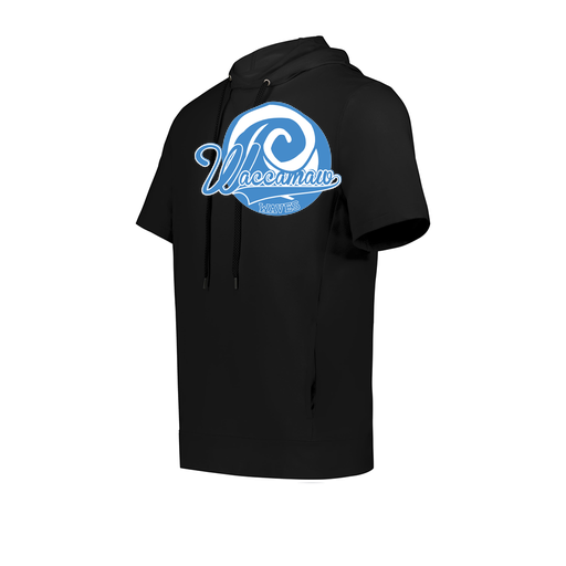 [222605.080.S-LOGO1] YOUTH VENTURA SOFT KNIT SHORT SLEEVE HOODIE (Youth S, Black, Logo 1)